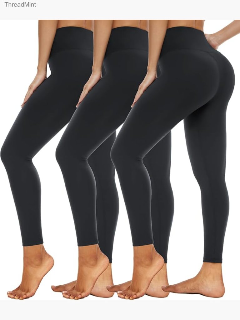 High Waist Tummy Control Leggings 3 Pack Yoga Pants Athletic Lounge Wear